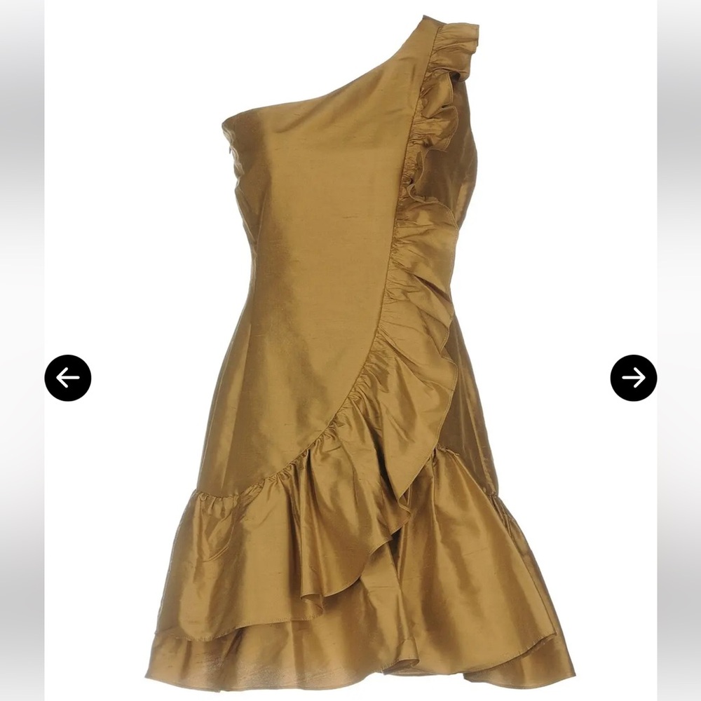 Twin-Set Gold One-Shoulder Dress
